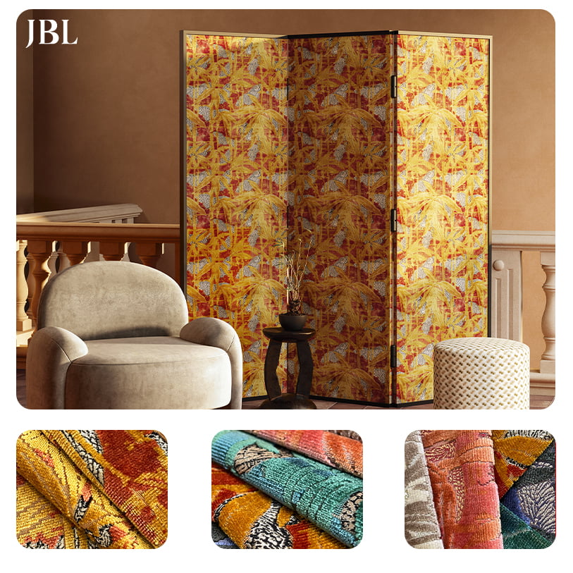 JBL با کیفیت بالا پارچه مخملی برش شمعی مد مجموعه جدید طرح لوکس مدل Morden مخمل ژاکارد برای مبل